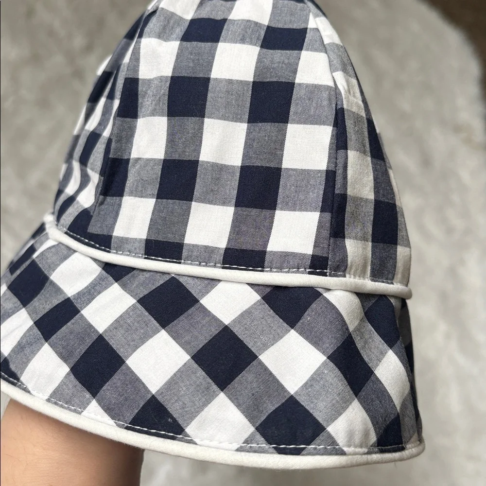 NWT Janie And Jack Blue And White Plaid Hat Size 12-18 Month